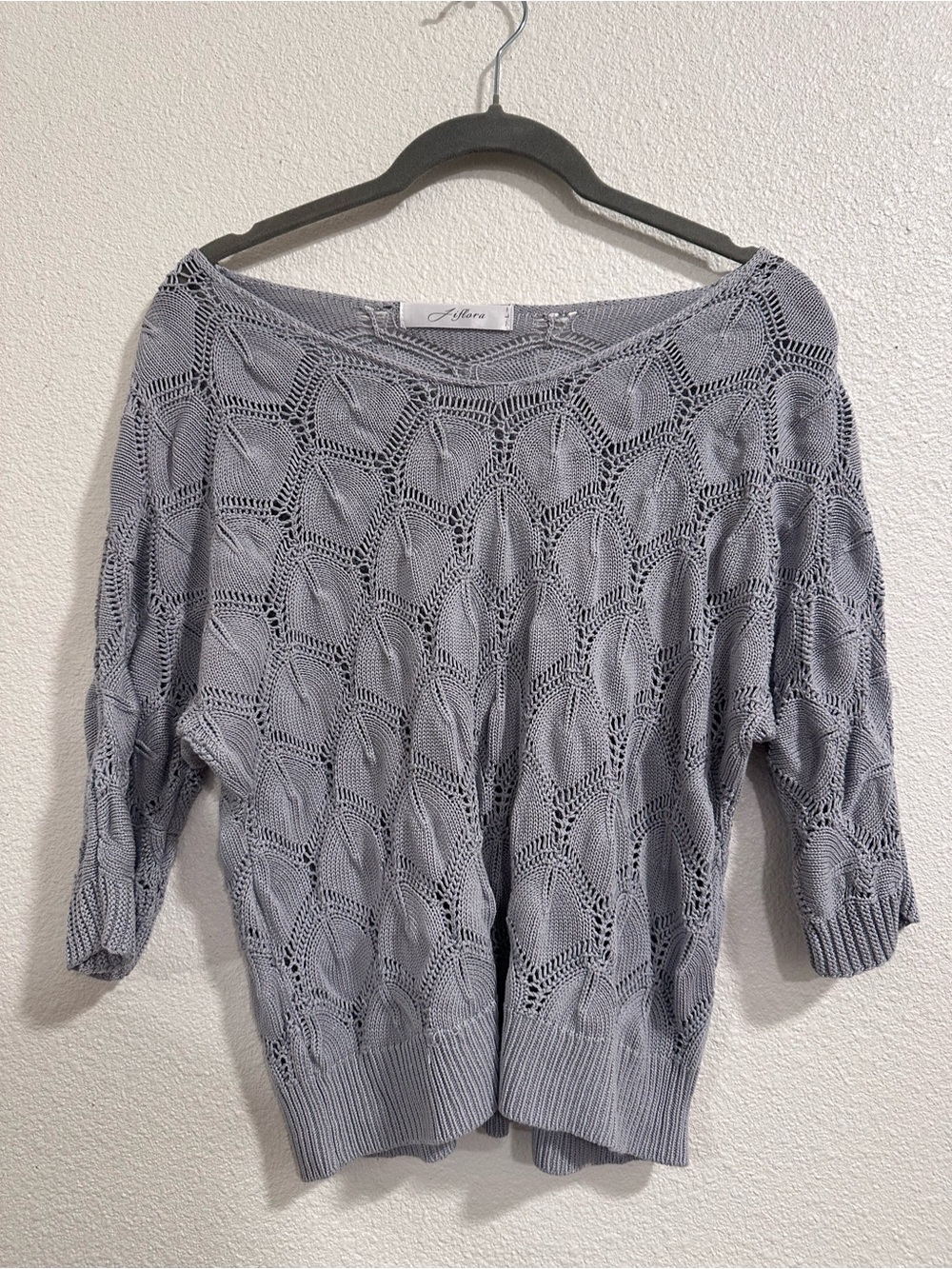 Light Gray Open-Knit Women's Sweater